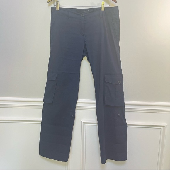 Theory Potter TS Navy Linen Cargo Pants Sz 8 - Picture 1 of 11